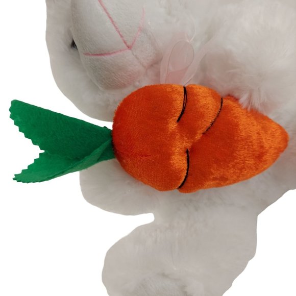 Topstar White Bunny Rabbit 15" Spring Stuffed Animal Plush Soft Pet Carrot - Picture 6 of 9
